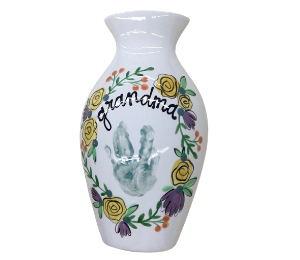 Pasadena Floral Handprint Vase