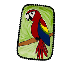 Pasadena Scarlet Macaw Plate
